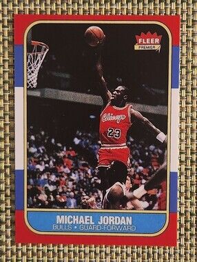 Fleer Michael Jordan Basketball Card with Red